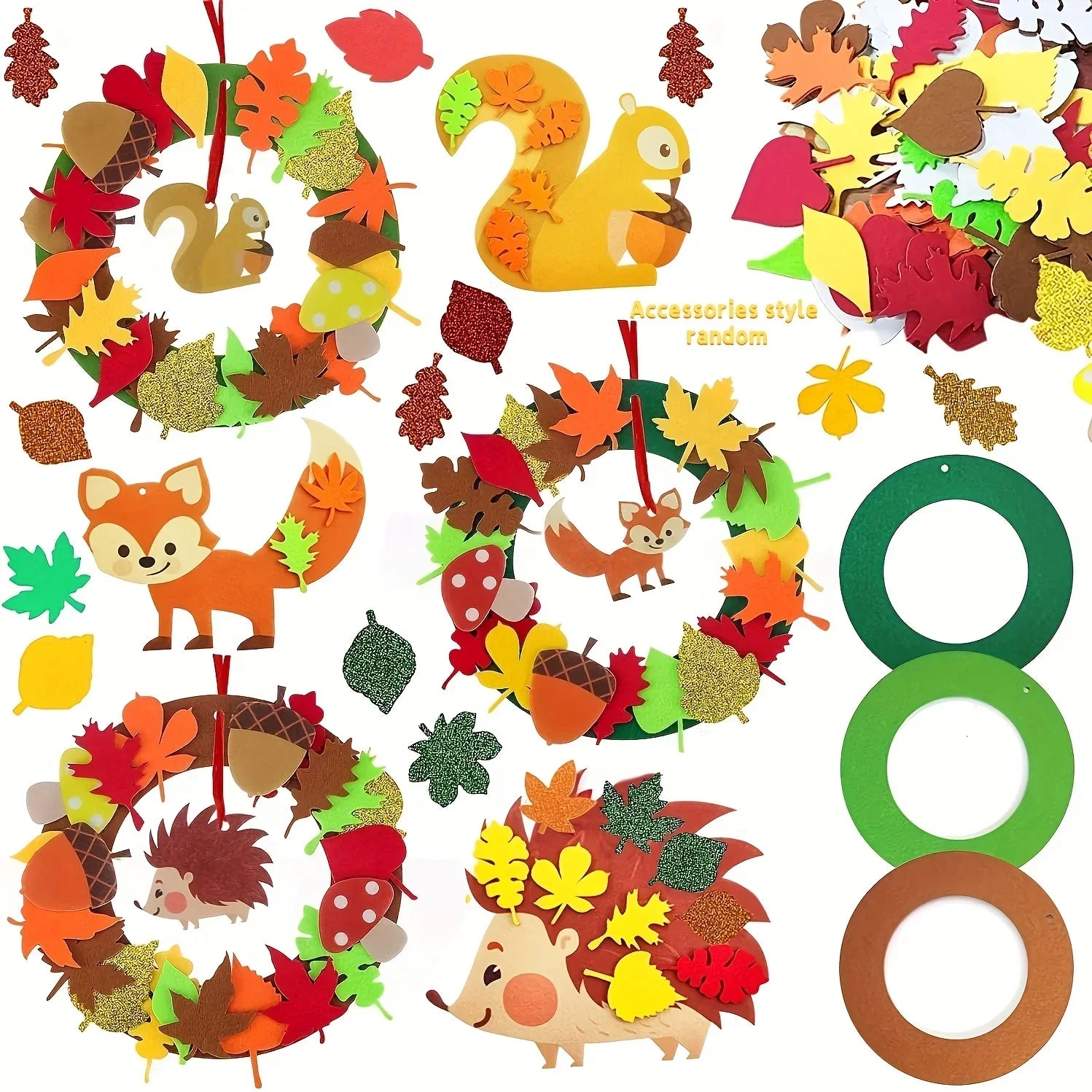 Buy The Best By Artsulli - Art is Long Life Short - 131pcs Fall Wreath Craft Kit Autumn Crafts Set Thanksgiving Supplies Foam Hedgehog Felt