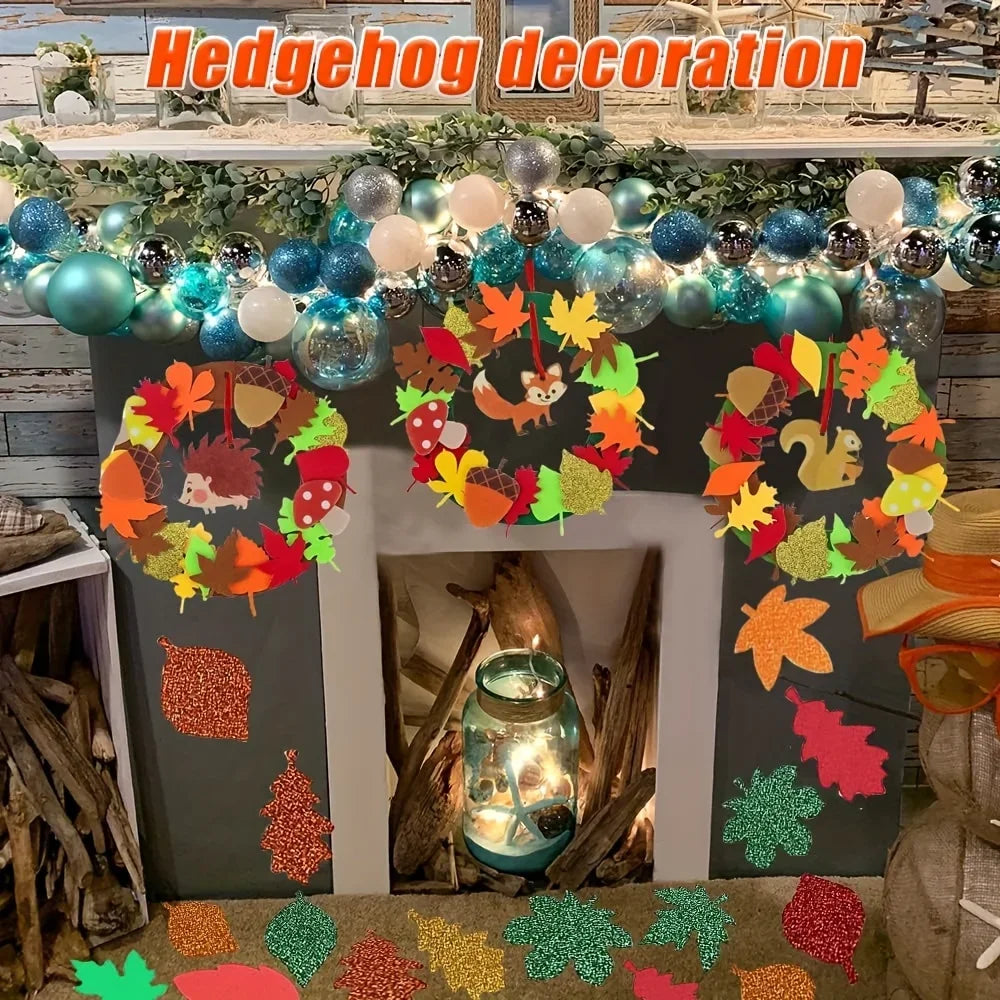 Buy The Best By Artsulli - Art is Long Life Short - 131pcs Fall Wreath Craft Kit Autumn Crafts Set Thanksgiving Supplies Foam Hedgehog Felt