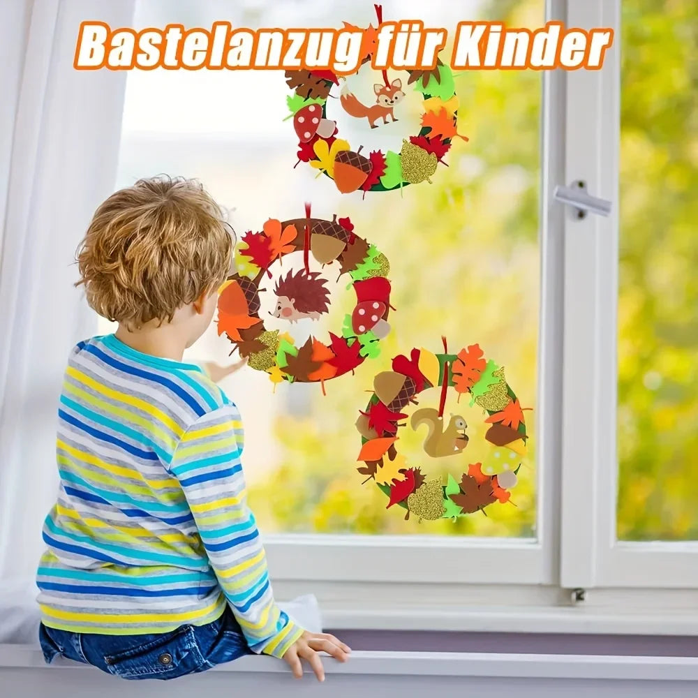Buy The Best By Artsulli - Art is Long Life Short - 131pcs Fall Wreath Craft Kit Autumn Crafts Set Thanksgiving Supplies Foam Hedgehog Felt
