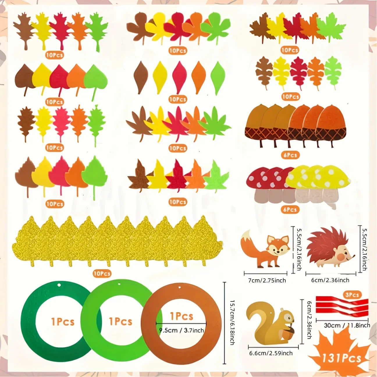 Buy The Best By Artsulli - Art is Long Life Short - 131pcs Fall Wreath Craft Kit Autumn Crafts Set Thanksgiving Supplies Foam Hedgehog Felt