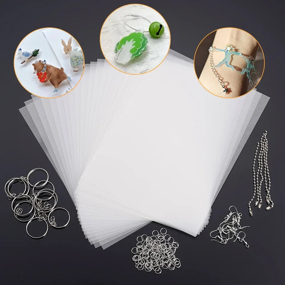 Buy The Best By Artsulli - Art is Long Life Short - 145/198Pcs Heat Shrink Plastic Set Shrinky Film Paper Sheet Kit Punch Keychains Earring