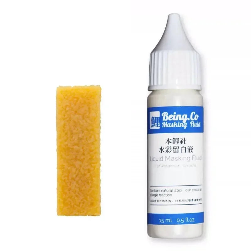 Buy The Best By Artsulli - Art is Long Life Short - 15ml Watercolor Masking Fluid Pen White/Blue Rubber Eraser Artist Glue Covering Liquid