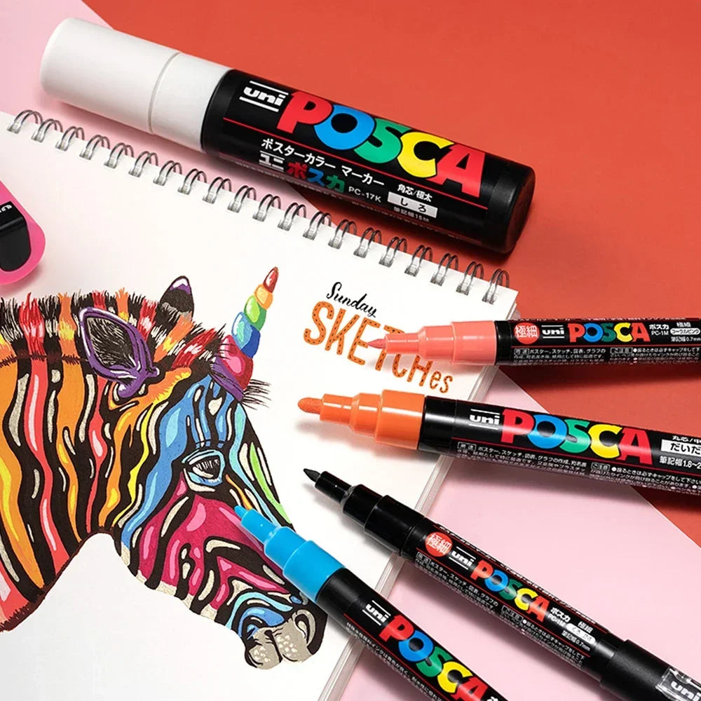 Buy The Best By Artsulli - Art is Long Life Short - 16pcs Japan UNI POSCA Markers Set Acrylic Graffiti Drawing Permanent Waterproof