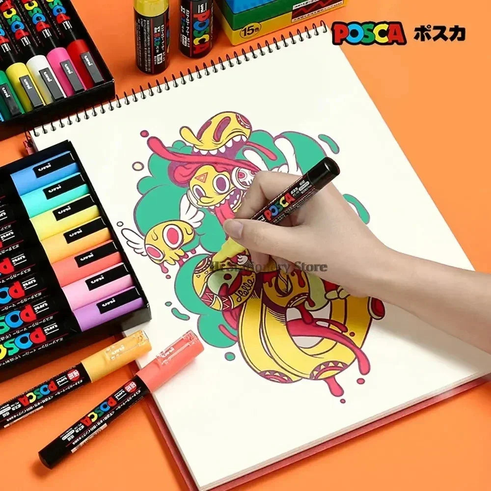 Buy The Best By Artsulli - Art is Long Life Short - 16pcs Japan UNI POSCA Markers Set Acrylic Graffiti Drawing Permanent Waterproof