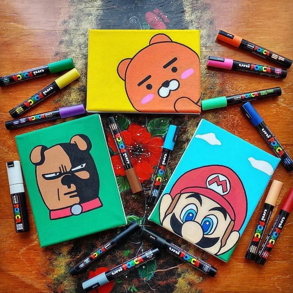 Buy The Best By Artsulli - Art is Long Life Short - 16pcs Japan UNI POSCA Markers Set Acrylic Graffiti Drawing Permanent Waterproof
