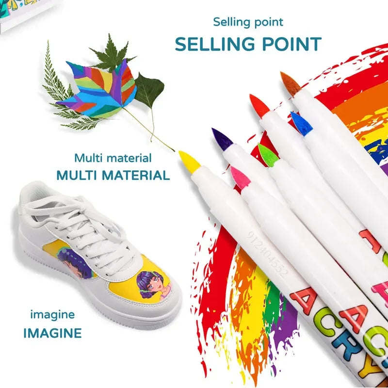 Buy The Best By Artsulli - Art is Long Life Short - 18/60Color Acrylic Paint Pens Brush Marker Pen for Artist Rock Painting,Glass,Ceramic