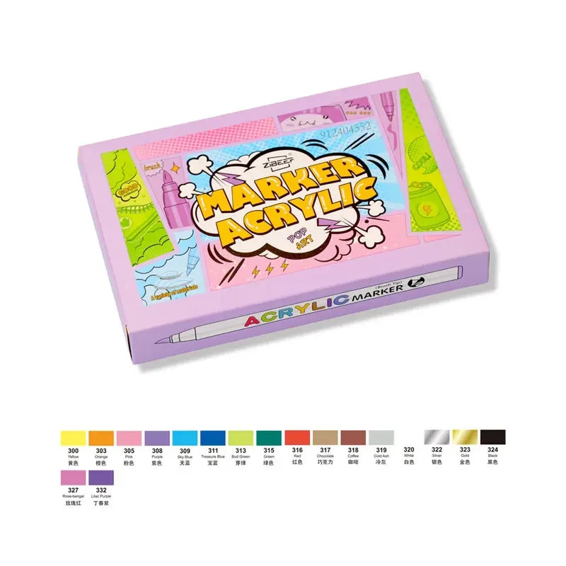 Buy The Best By Artsulli - Art is Long Life Short - 18/60Color Acrylic Paint Pens Brush Marker Pen for Artist Rock Painting,Glass,Ceramic