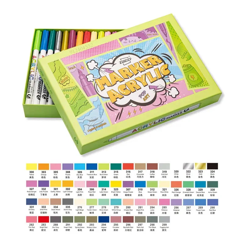Buy The Best By Artsulli - Art is Long Life Short - 18/60Color Acrylic Paint Pens Brush Marker Pen for Artist Rock Painting,Glass,Ceramic