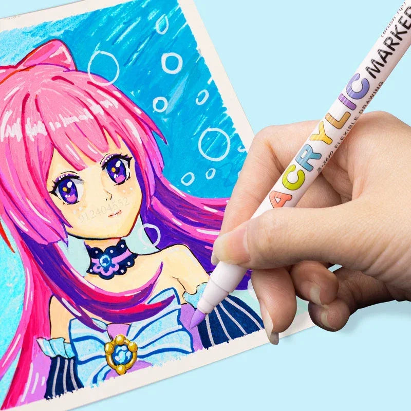 Buy The Best By Artsulli - Art is Long Life Short - 18/60Color Acrylic Paint Pens Brush Marker Pen for Artist Rock Painting,Glass,Ceramic