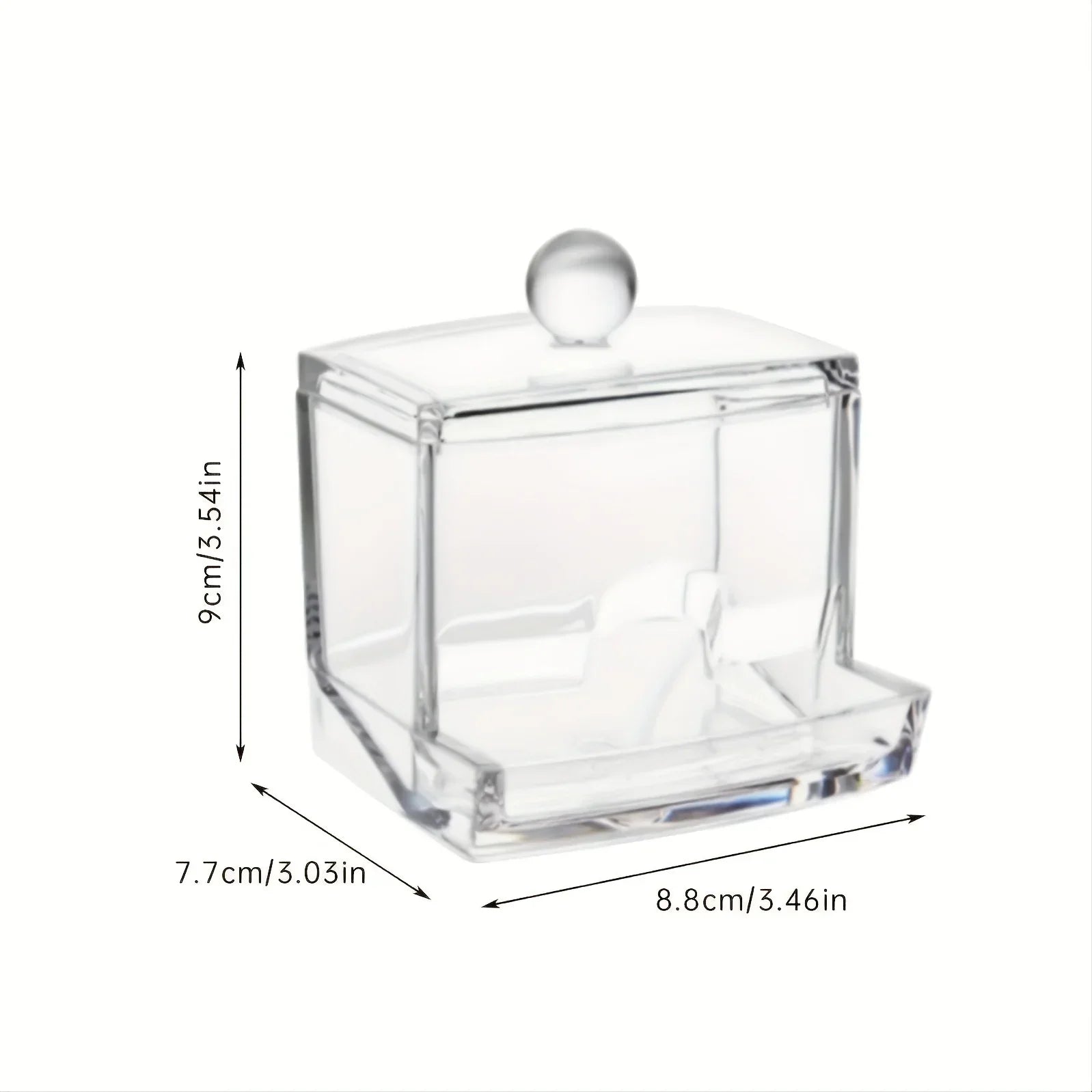 Buy The Best By Artsulli - Art is Long Life Short - 1pc Clear Cotton Swabs Storage Holder Dispenser Pads With Lids Bathroom Container