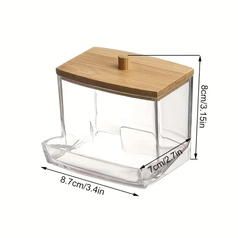 Buy The Best By Artsulli - Art is Long Life Short - 1pc Clear Cotton Swabs Storage Holder Dispenser Pads With Lids Bathroom Container