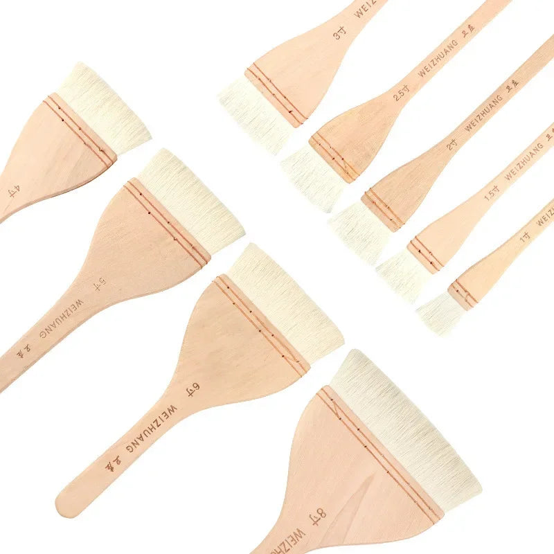 Buy The Best By Artsulli - Art is Long Life Short - 1Pc Flat Paddle Paint Brush with Handle 1-4 Inch Large Scale Artist Craft for Oil