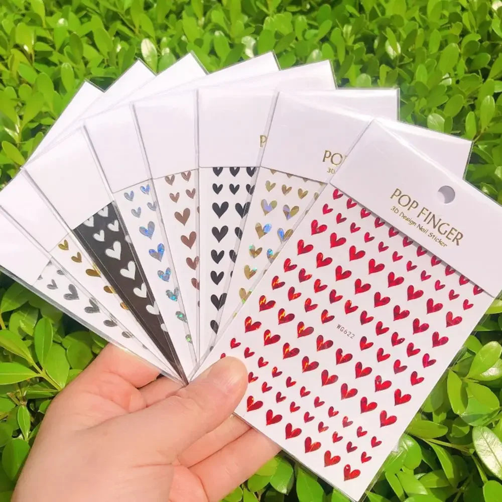 Buy The Best By Artsulli - Art is Long Life Short - 1pc Heart Scrapbooking Stickers 3D Star Self-Adhesive Holographic Laser Nail Supplies