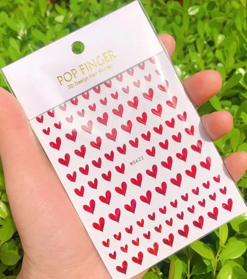Buy The Best By Artsulli - Art is Long Life Short - 1pc Heart Scrapbooking Stickers 3D Star Self-Adhesive Holographic Laser Nail Supplies