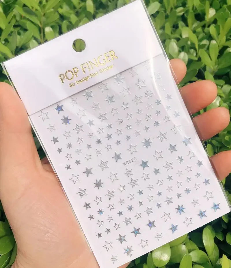 Buy The Best By Artsulli - Art is Long Life Short - 1pc Heart Scrapbooking Stickers 3D Star Self-Adhesive Holographic Laser Nail Supplies