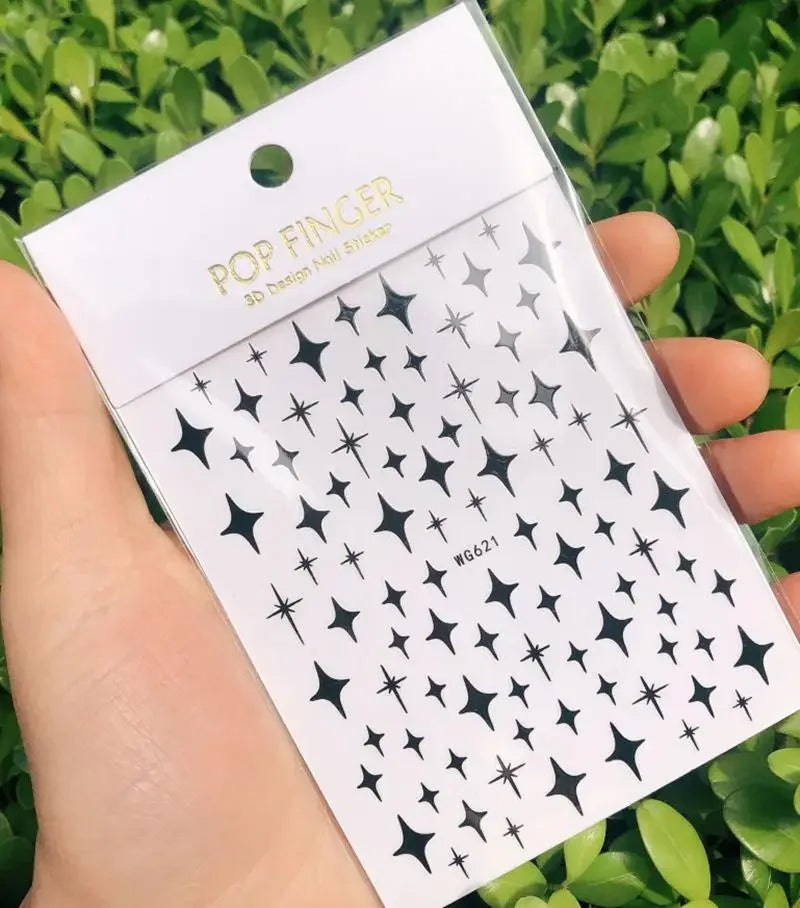 Buy The Best By Artsulli - Art is Long Life Short - 1pc Heart Scrapbooking Stickers 3D Star Self-Adhesive Holographic Laser Nail Supplies