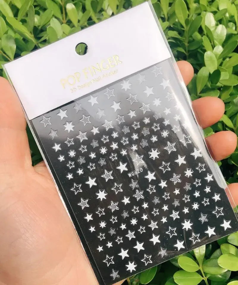 Buy The Best By Artsulli - Art is Long Life Short - 1pc Heart Scrapbooking Stickers 3D Star Self-Adhesive Holographic Laser Nail Supplies