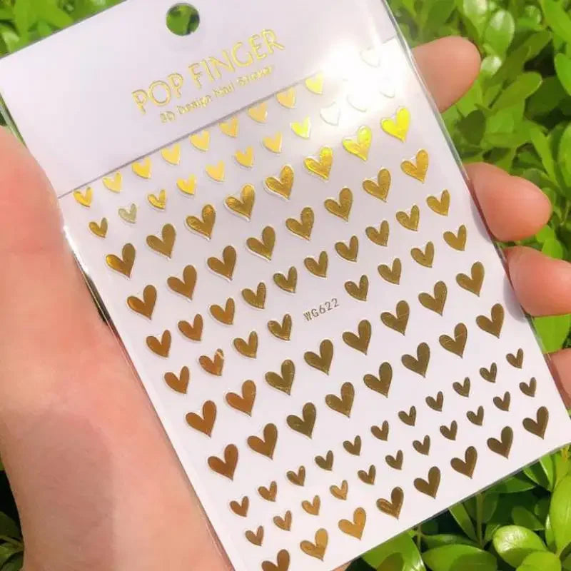 Buy The Best By Artsulli - Art is Long Life Short - 1pc Heart Scrapbooking Stickers 3D Star Self-Adhesive Holographic Laser Nail Supplies