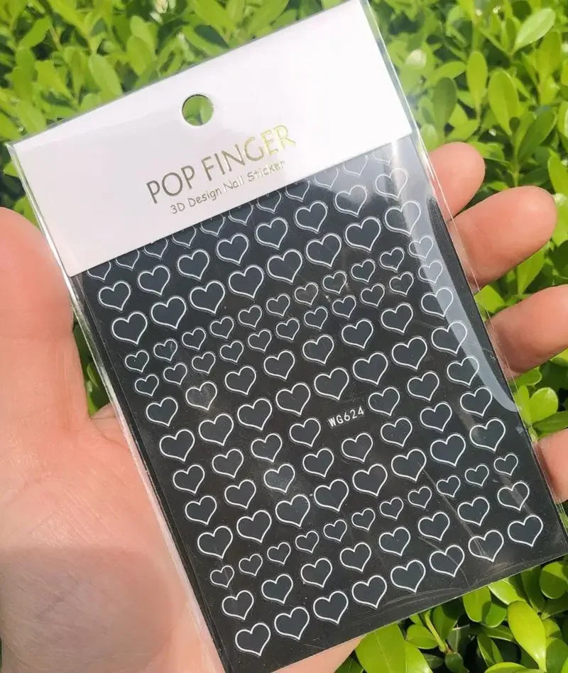 Buy The Best By Artsulli - Art is Long Life Short - 1pc Heart Scrapbooking Stickers 3D Star Self-Adhesive Holographic Laser Nail Supplies