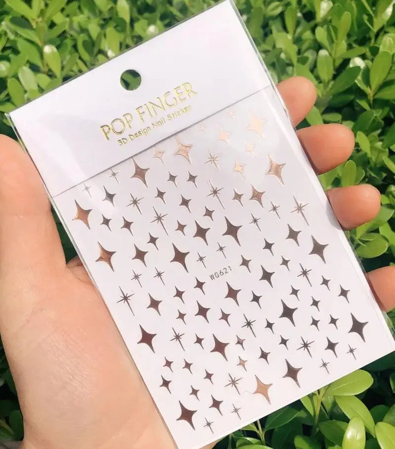 Buy The Best By Artsulli - Art is Long Life Short - 1pc Heart Scrapbooking Stickers 3D Star Self-Adhesive Holographic Laser Nail Supplies