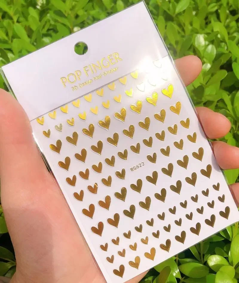 Buy The Best By Artsulli - Art is Long Life Short - 1pc Heart Scrapbooking Stickers 3D Star Self-Adhesive Holographic Laser Nail Supplies