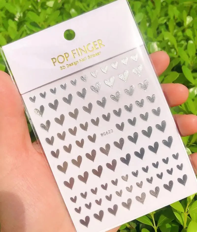 Buy The Best By Artsulli - Art is Long Life Short - 1pc Heart Scrapbooking Stickers 3D Star Self-Adhesive Holographic Laser Nail Supplies