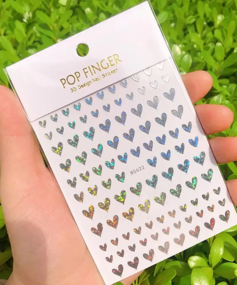 Buy The Best By Artsulli - Art is Long Life Short - 1pc Heart Scrapbooking Stickers 3D Star Self-Adhesive Holographic Laser Nail Supplies