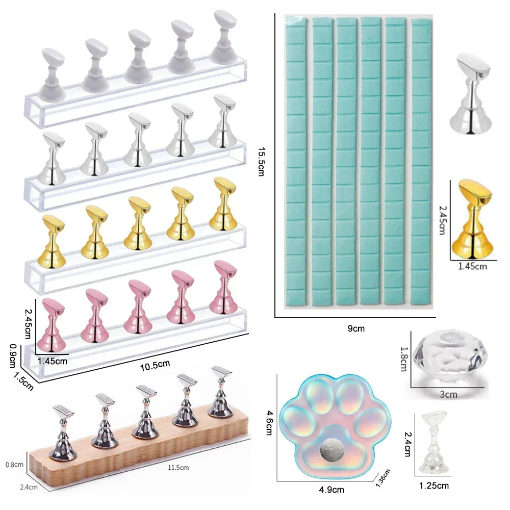 Buy The Best By Artsulli - Art is Long Life Short - 1Pc Magnetic Nail Holder Various Acrylic Practice Stand with Clay for Artists,beginners