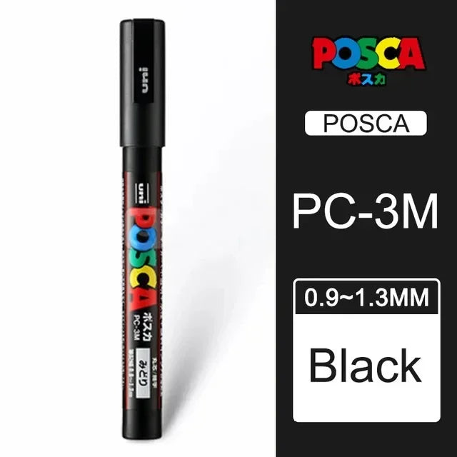 Buy The Best By Artsulli - Art is Long Life Short - 1PC UNI POSCA White & Black Red- Acrylic Marker Pen for POP Posters Graffiti/Ads