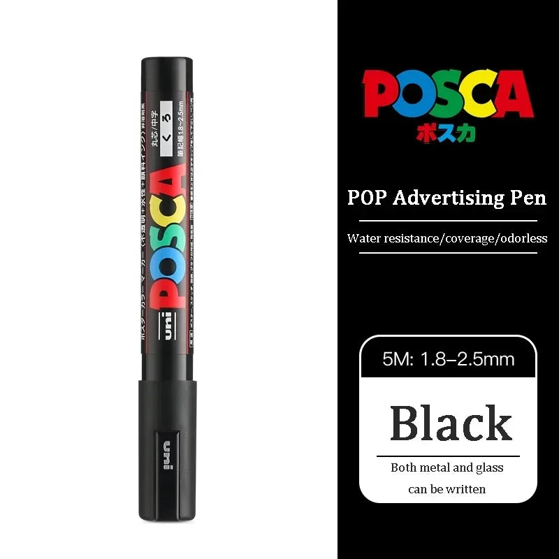 Buy The Best By Artsulli - Art is Long Life Short - 1PC UNI POSCA White & Black Red- Acrylic Marker Pen for POP Posters Graffiti/Ads