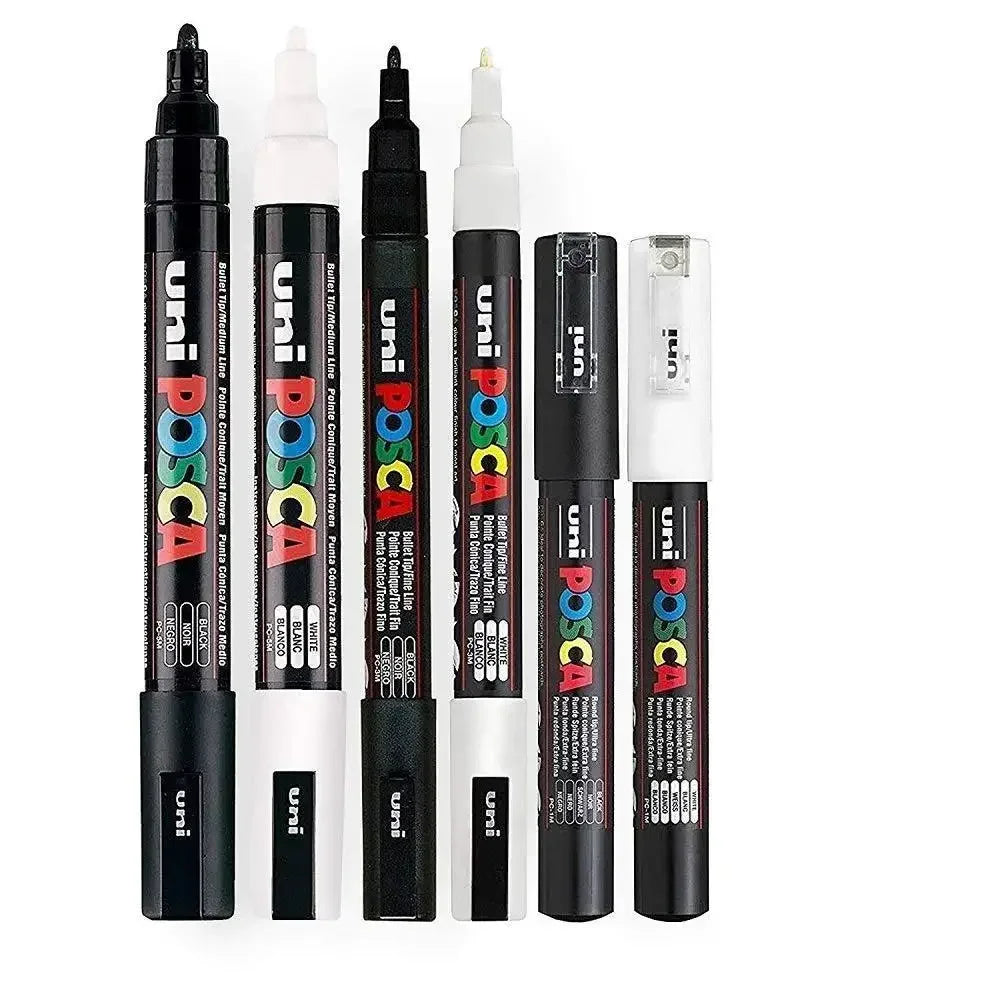 Buy The Best By Artsulli - Art is Long Life Short - 1PC UNI POSCA White & Black Red- Acrylic Marker Pen for POP Posters Graffiti/Ads