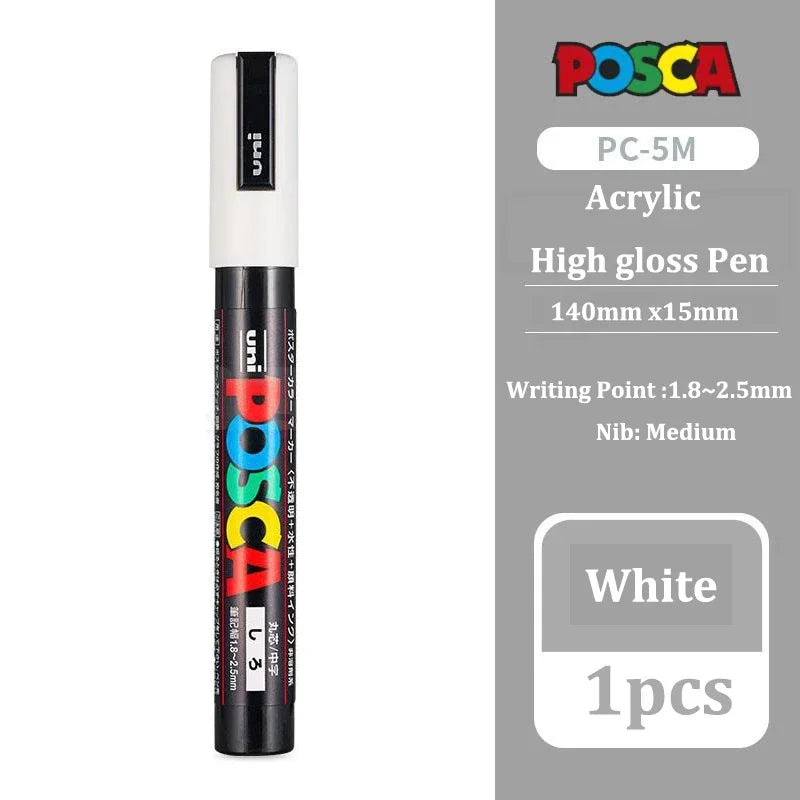Buy The Best By Artsulli - Art is Long Life Short - 1PC UNI POSCA White & Black Red- Acrylic Marker Pen for POP Posters Graffiti/Ads