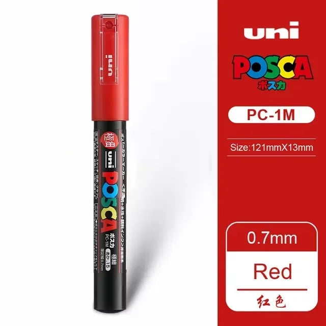 Buy The Best By Artsulli - Art is Long Life Short - 1PC UNI POSCA White & Black Red- Acrylic Marker Pen for POP Posters Graffiti/Ads