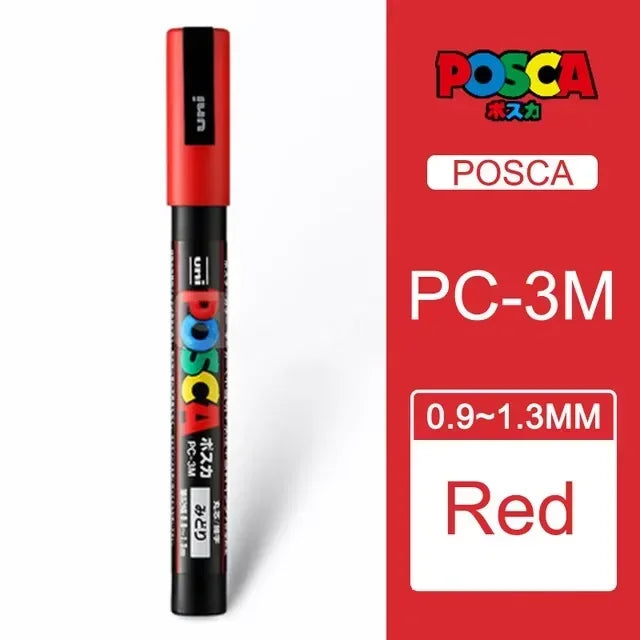 Buy The Best By Artsulli - Art is Long Life Short - 1PC UNI POSCA White & Black Red- Acrylic Marker Pen for POP Posters Graffiti/Ads