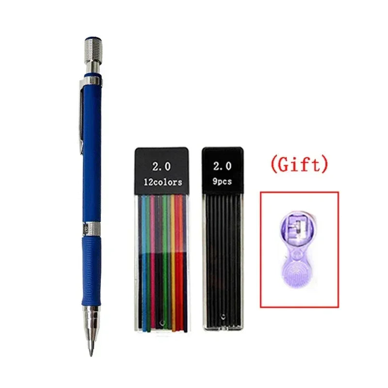 Buy The Best By Artsulli - Art is Long Life Short - 2.0 mm Mechanical Pencils Set 2B Automatic Student Color/Black Lead Refills Sketch