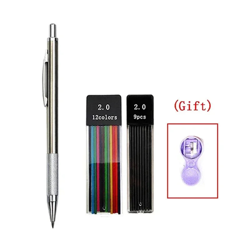 Buy The Best By Artsulli - Art is Long Life Short - 2.0 mm Mechanical Pencils Set 2B Automatic Student Color/Black Lead Refills Sketch