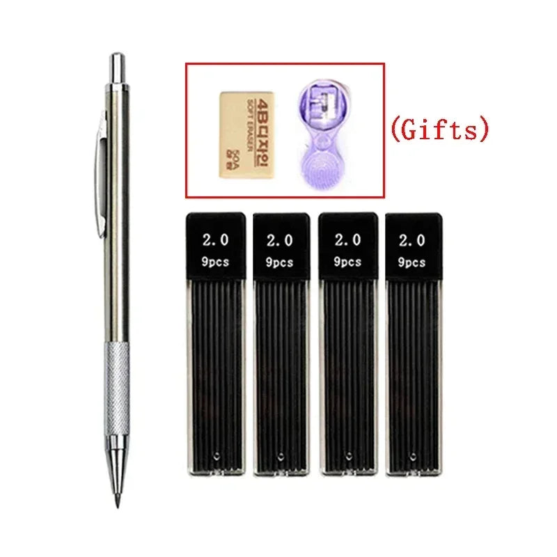Buy The Best By Artsulli - Art is Long Life Short - 2.0 mm Mechanical Pencils Set 2B Automatic Student Color/Black Lead Refills Sketch