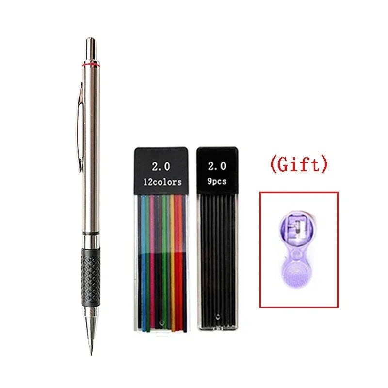 Buy The Best By Artsulli - Art is Long Life Short - 2.0 mm Mechanical Pencils Set 2B Automatic Student Color/Black Lead Refills Sketch