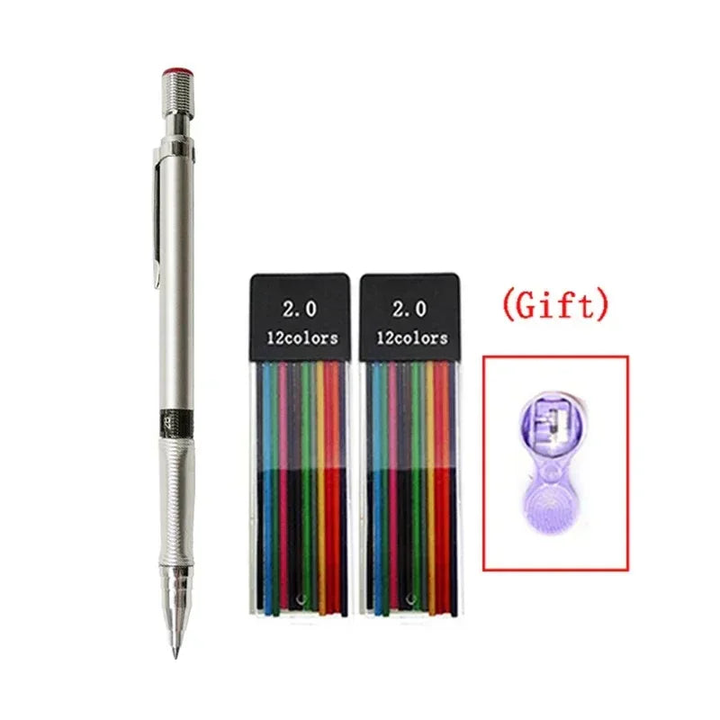 Buy The Best By Artsulli - Art is Long Life Short - 2.0 mm Mechanical Pencils Set 2B Automatic Student Color/Black Lead Refills Sketch