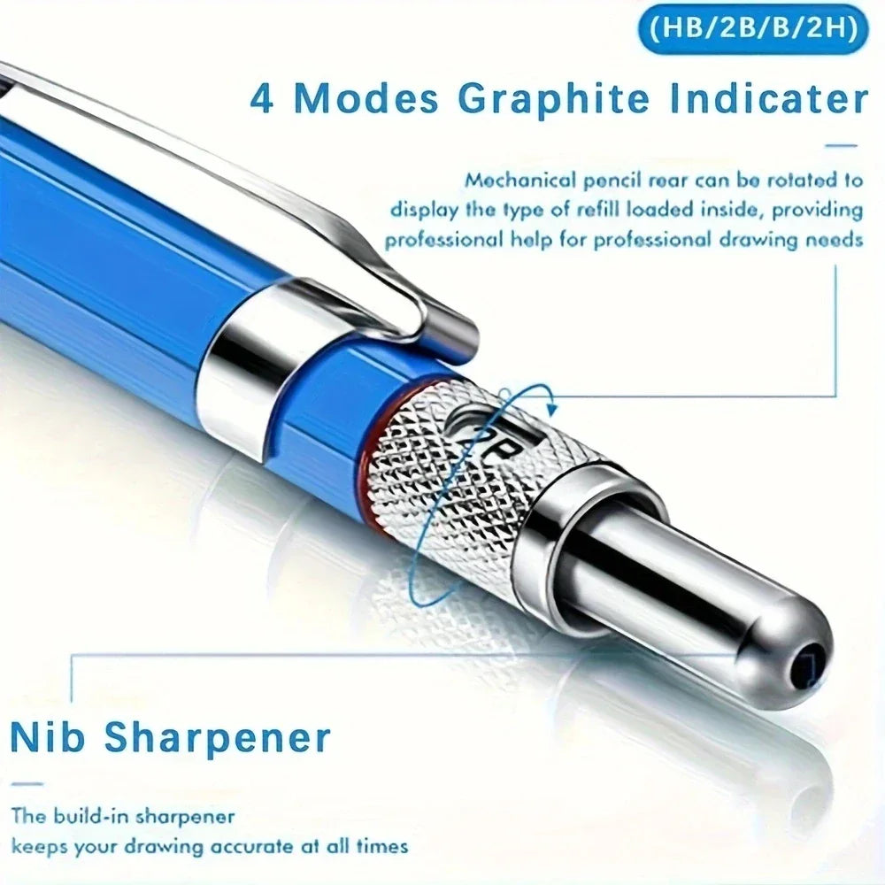 Buy The Best By Artsulli - Art is Long Life Short - 2.0MM Metal Mechanical Pencil with lead Drawing Design Automatic Special Student Office