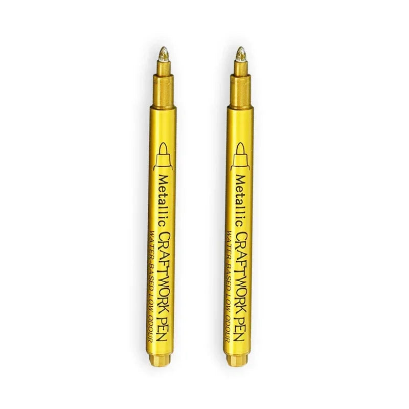 Buy The Best By Artsulli - Art is Long Life Short - 2/1Pc Brush Metallic Marker Pens Gold Silver Color Permanent For Manga Crafts