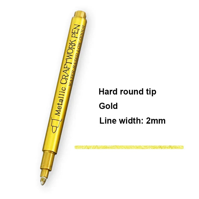 Buy The Best By Artsulli - Art is Long Life Short - 2/1Pc Brush Metallic Marker Pens Gold Silver Color Permanent For Manga Crafts
