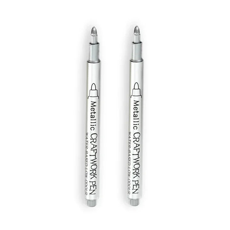 Buy The Best By Artsulli - Art is Long Life Short - 2/1Pc Brush Metallic Marker Pens Gold Silver Color Permanent For Manga Crafts