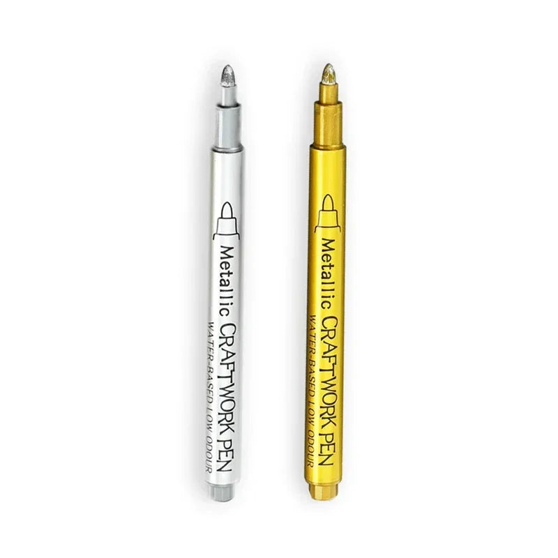 Buy The Best By Artsulli - Art is Long Life Short - 2/1Pc Brush Metallic Marker Pens Gold Silver Color Permanent For Manga Crafts