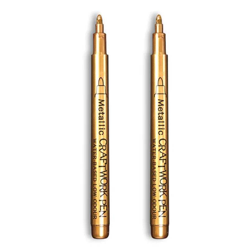 Buy The Best By Artsulli - Art is Long Life Short - 2/1Pc Brush Metallic Marker Pens Gold Silver Color Permanent For Manga Crafts