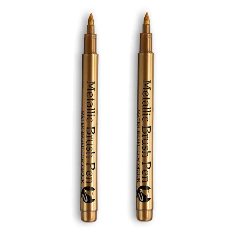 Buy The Best By Artsulli - Art is Long Life Short - 2/1Pc Brush Metallic Marker Pens Gold Silver Color Permanent For Manga Crafts