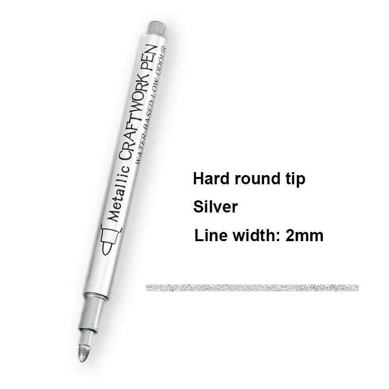 Buy The Best By Artsulli - Art is Long Life Short - 2/1Pc Brush Metallic Marker Pens Gold Silver Color Permanent For Manga Crafts