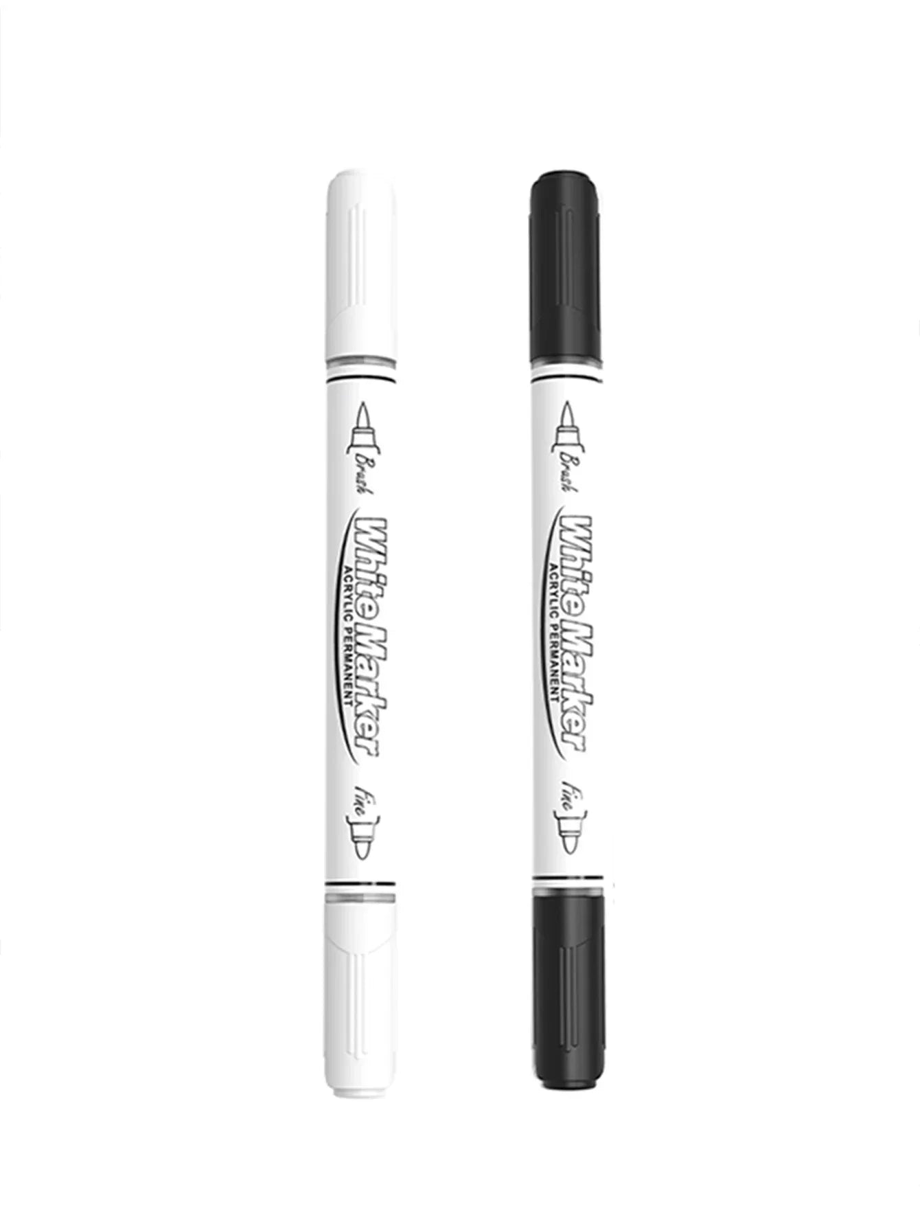 Buy The Best By Artsulli - Art is Long Life Short - 2-6Pcs Black/White Large Capacity Dual Tip Permanent Acrylic Paint Pen for Supplies