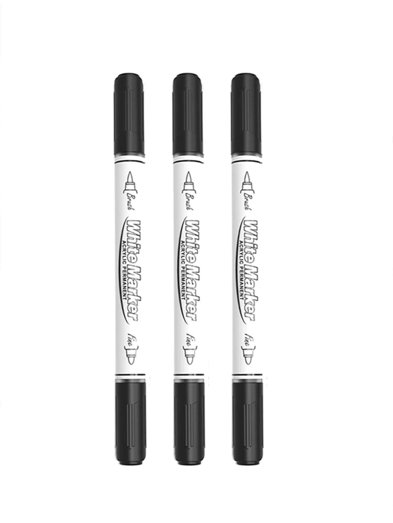 Buy The Best By Artsulli - Art is Long Life Short - 2-6Pcs Black/White Large Capacity Dual Tip Permanent Acrylic Paint Pen for Supplies