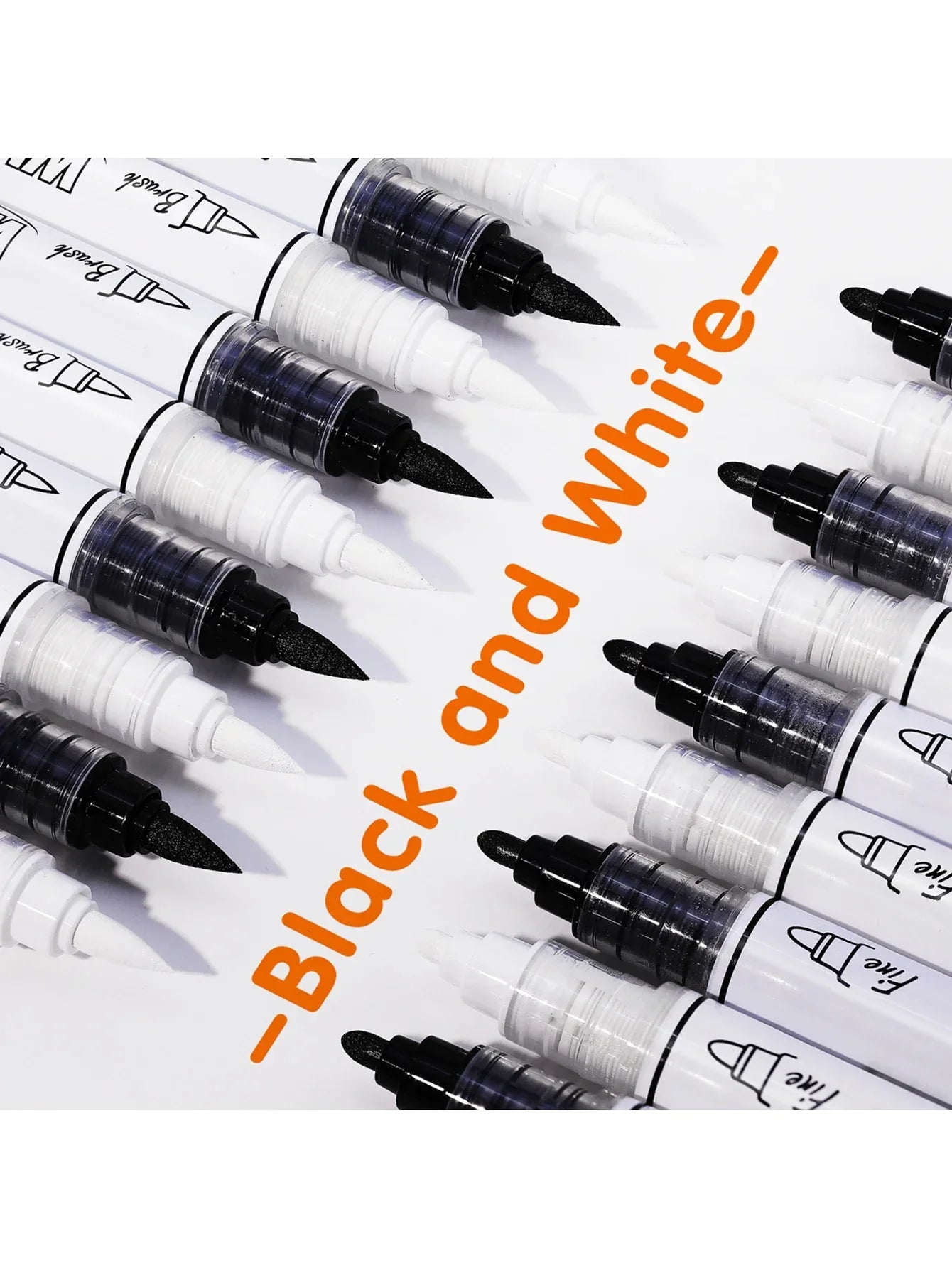Buy The Best By Artsulli - Art is Long Life Short - 2-6Pcs Black/White Large Capacity Dual Tip Permanent Acrylic Paint Pen for Supplies